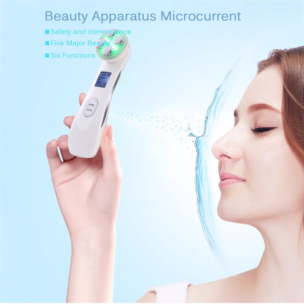 New Facial Mesotherapy Electroporation LED Radio Frequency Skin Care For Face Lift Tighten Wrinkle Removal Facial Massager