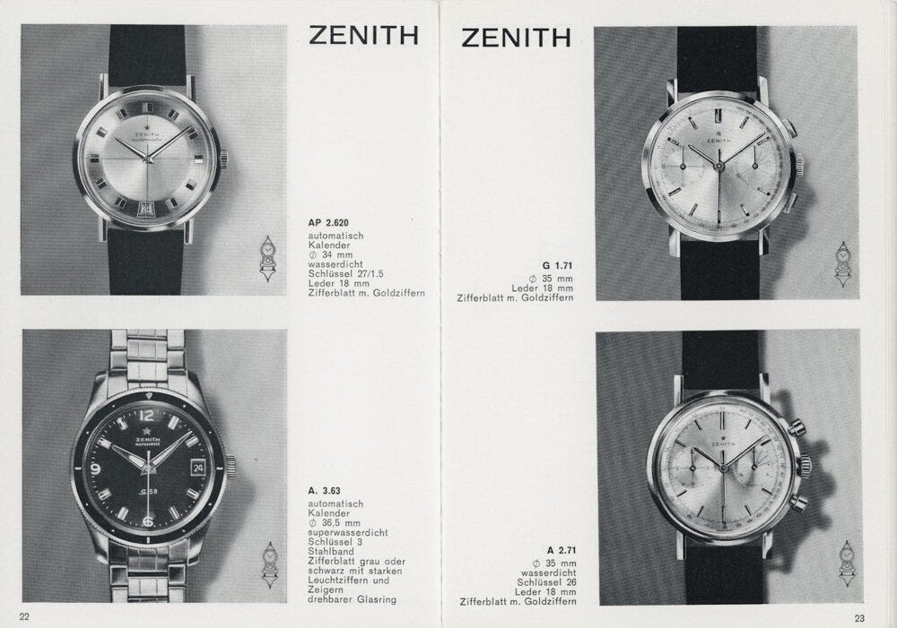 1964 or 1965 Zenith catalog likely depicting a Mark III. | Image courtesy of Tony C. at omegaforums.net 1964 or 1965 Zenith catalog likely depicting a Mark III. | Image courtesy of Tony C. at omegaforums.net