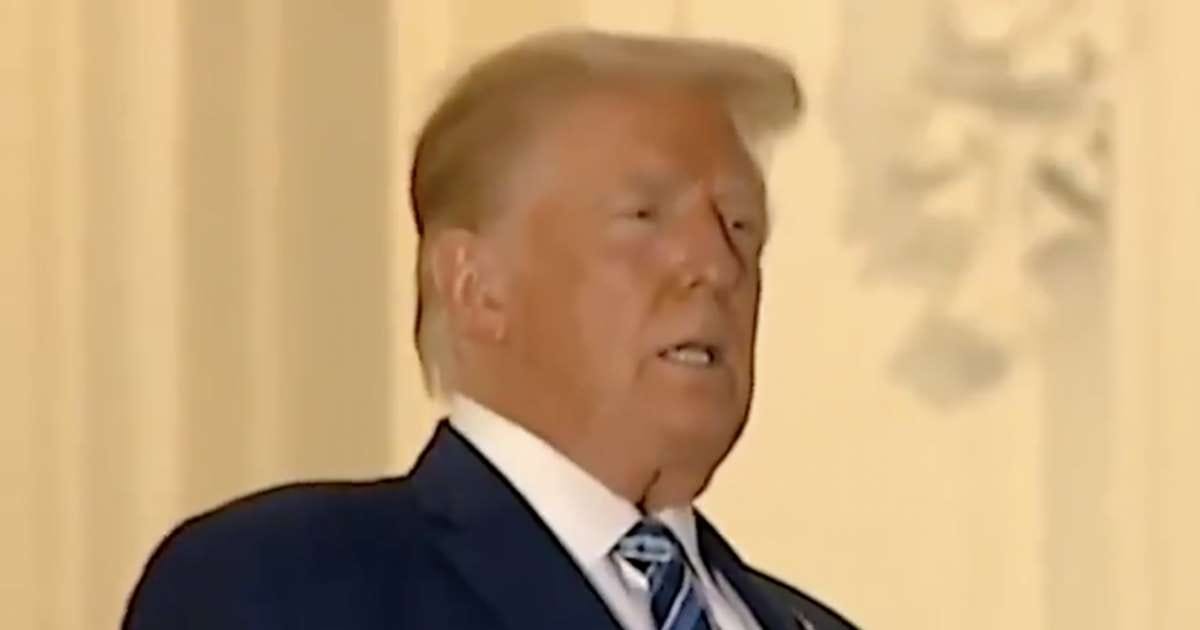Donald Trump seen gasping for air as he returns to White House amid coronavirus battle