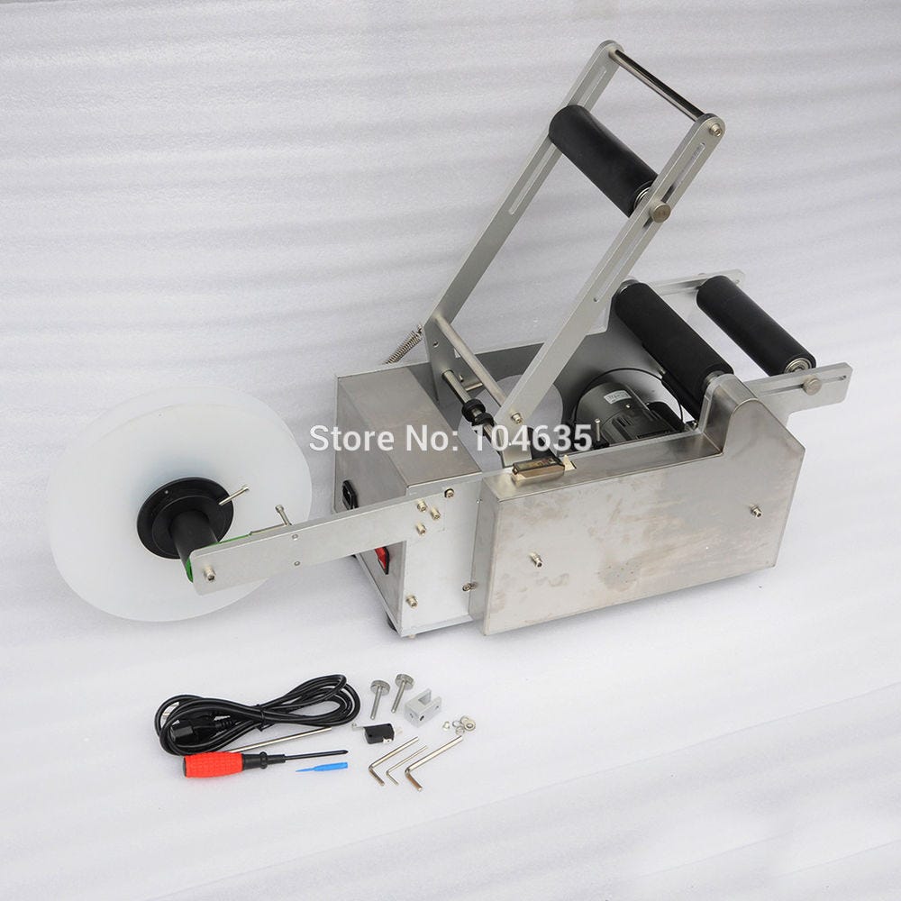 Mt 50 Semi Automatic Round Bottle Labeling Machine Labeler Scrolling Portable Home Appliances Kitchen Appliances