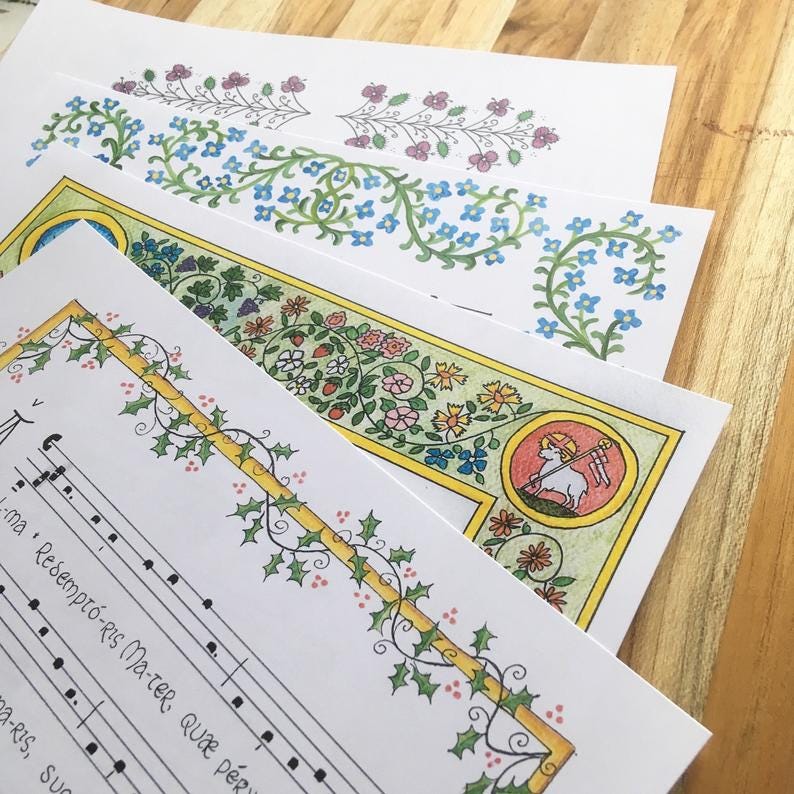 Marian Antiphons print set Latin gregorian chant hymns image 0 Marian Antiphons print set Latin gregorian chant hymns image 0