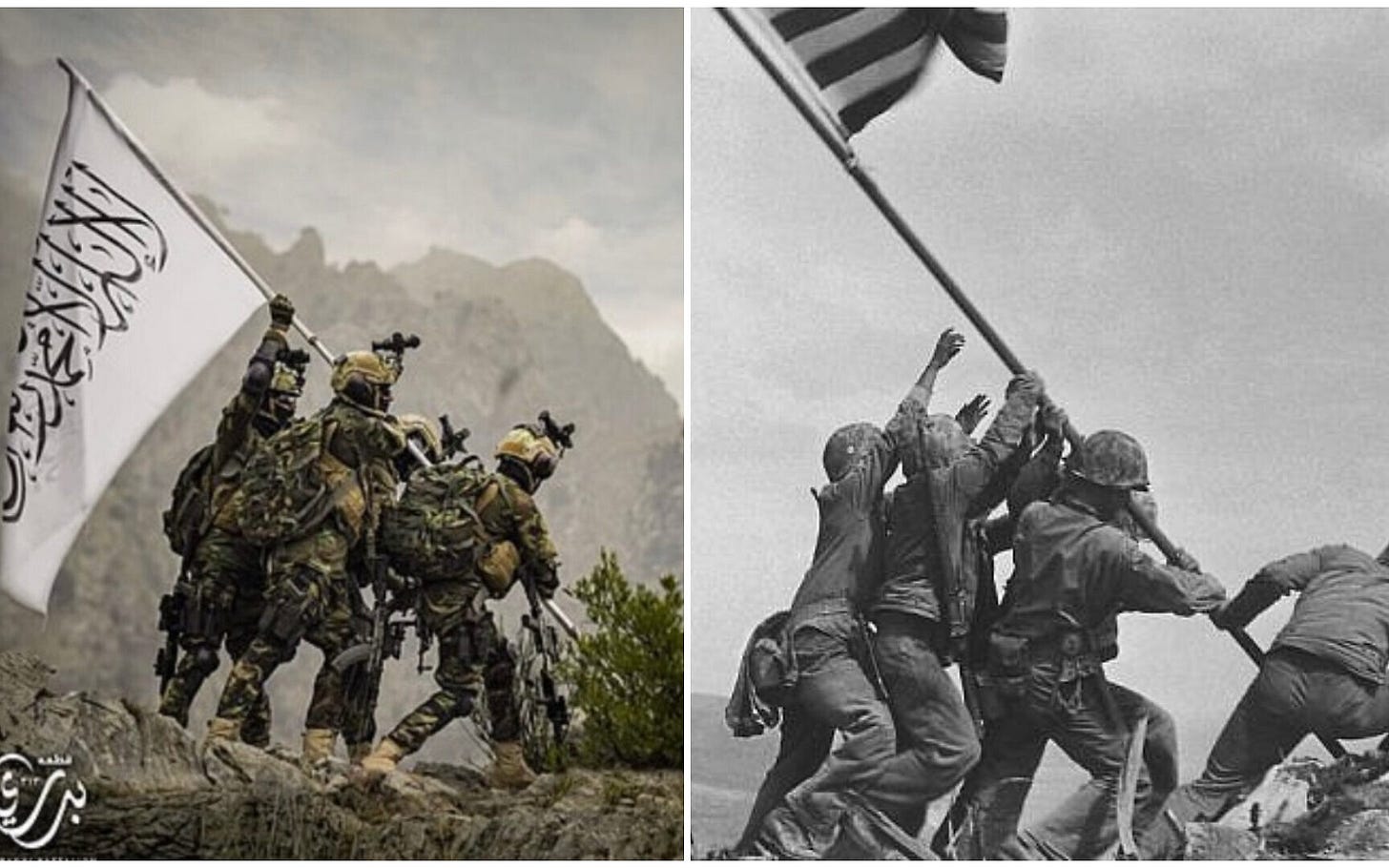 Taliban image said to mock iconic photo of US flag-raising on Iwo Jima | The Times of Israel Taliban image said to mock iconic photo of US flag-raising on Iwo Jima | The Times of Israel