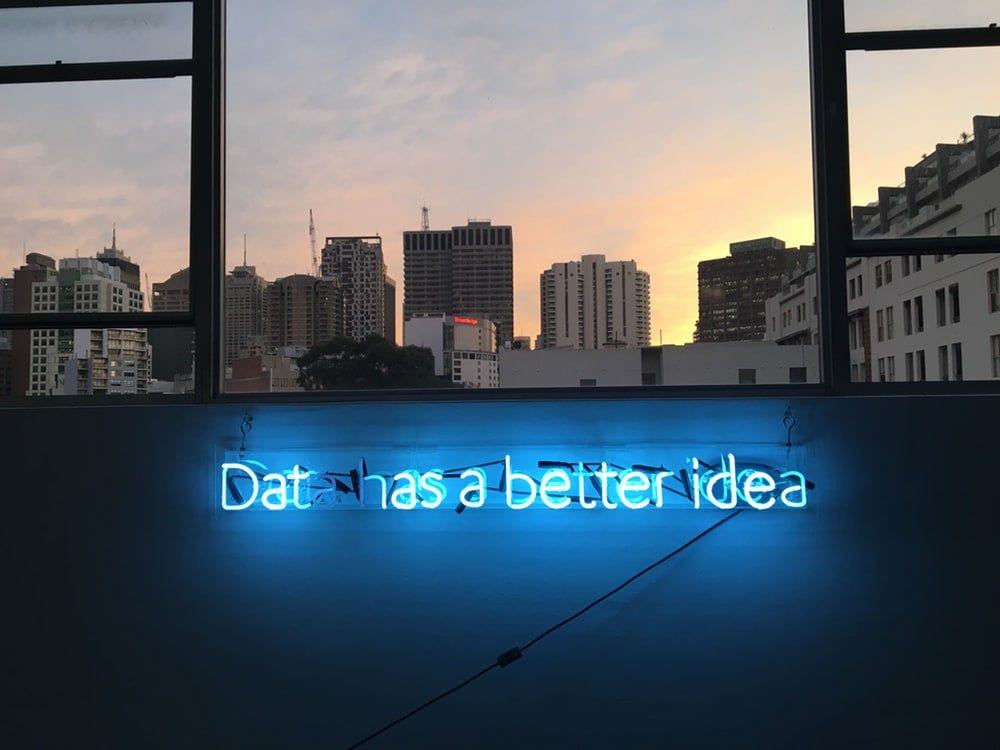 dat has a better idea neon-light signage