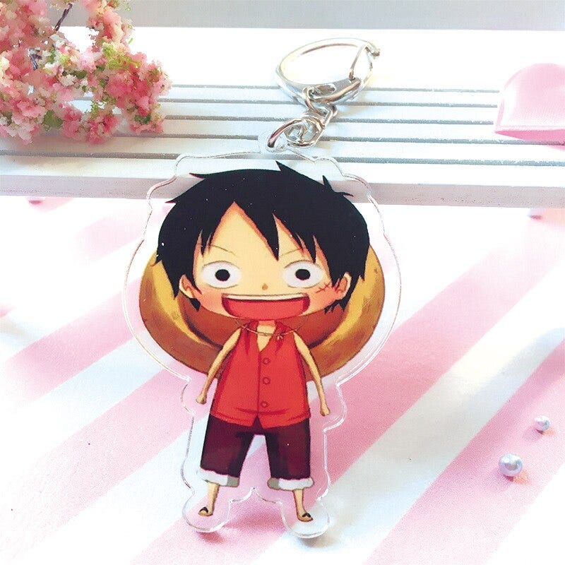 1819554450 cute anime cartoon one piece keychain double