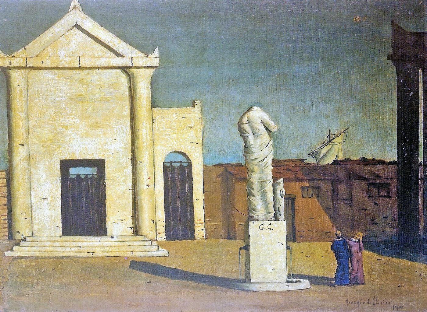 Giorgio de Chirico - The Enigma of an Autumn Afternoon (1910) [1400x1025] -  The best designs and art from the internet