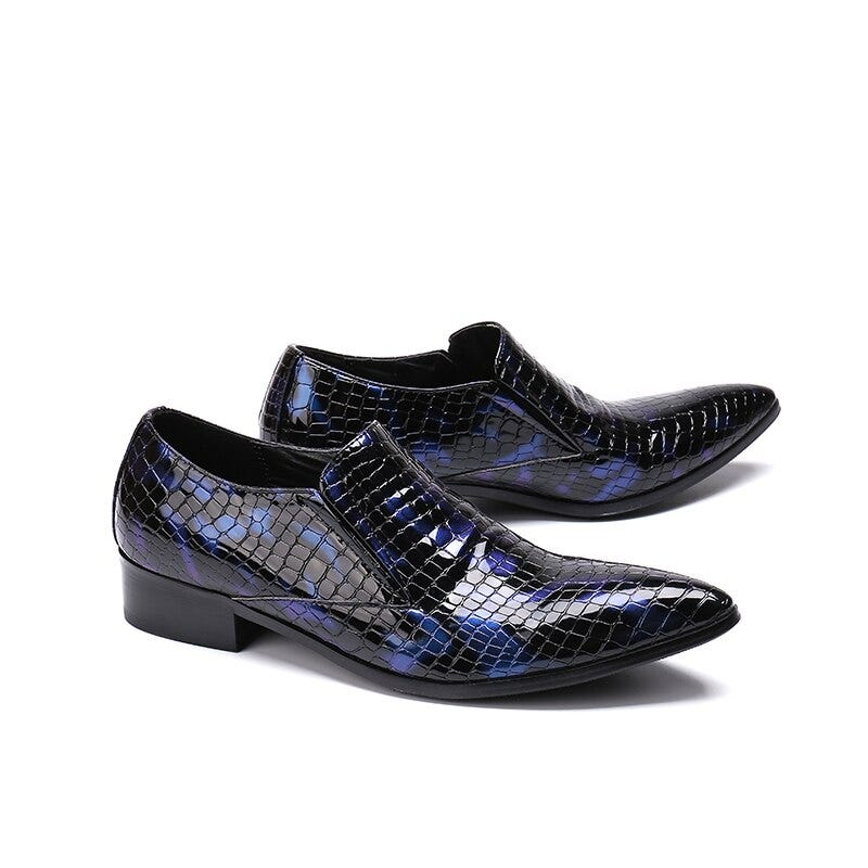blue spiked dress shoes