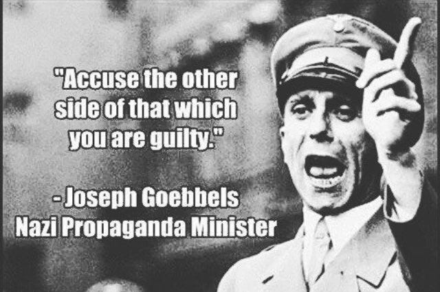 Titus on Twitter: "Goebbles: “Always accuse your enemies of your own sins.”  Trump: “CLINTON KILLED EPSTEIN! “"