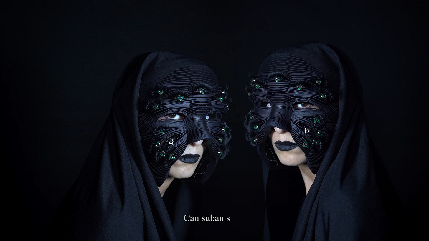 Masks that communicate through blinking