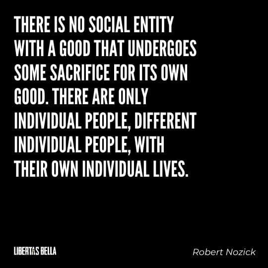 Robert Nozick Quotes - “There is no social entity with a good that undergoes some sacrifice for its own good..."