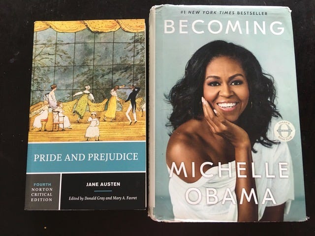 Michelle Obama's Memoir has parallels to Jane Austen's Pride and Prejudice Michelle Obama's Memoir has parallels to Jane Austen's Pride and Prejudice