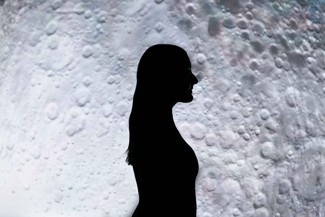 Silhouette Of Woman Standing Silhouette Of Woman Standing