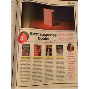A picture containing the 4 best fall 2021 suspense book recommendations from Chatelaine Magazine.