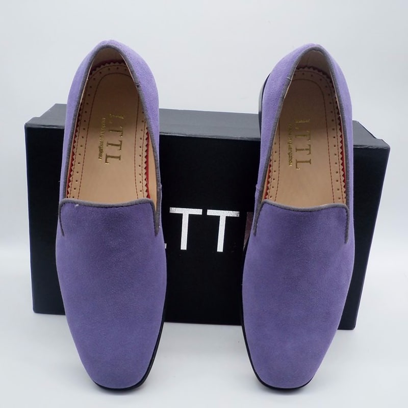 light purple loafers