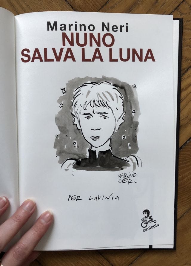Nuno salva la luna con dedica di Marino Neri Nuno salva la luna con dedica di Marino Neri