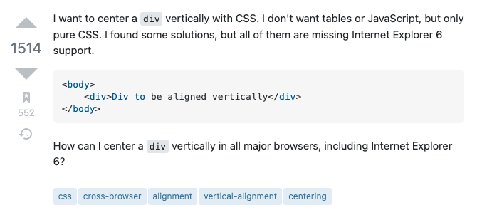Pytanie ze Stack Overflow: Jak wyśrodkować wertykalnie tekst w CSS