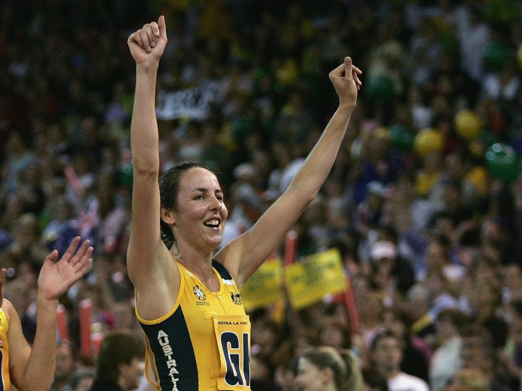 MELBOURNE, AUSTRALIA - NOVEMBER 20: Alison Broadbent and Liz Ellis of Australia celebrate their win in the Holden Astra Netball Series between Australia and New Zealand at Vodafone Arena on November 20, 2004 in Melbourne, Australia. (Photo by Mark Dadswell/Getty Images) MELBOURNE, AUSTRALIA - NOVEMBER 20: Alison Broadbent and Liz Ellis of Australia celebrate their win in the Holden Astra Netball Series between Australia and New Zealand at Vodafone Arena on November 20, 2004 in Melbourne, Australia. (Photo by Mark Dadswell/Getty Images)