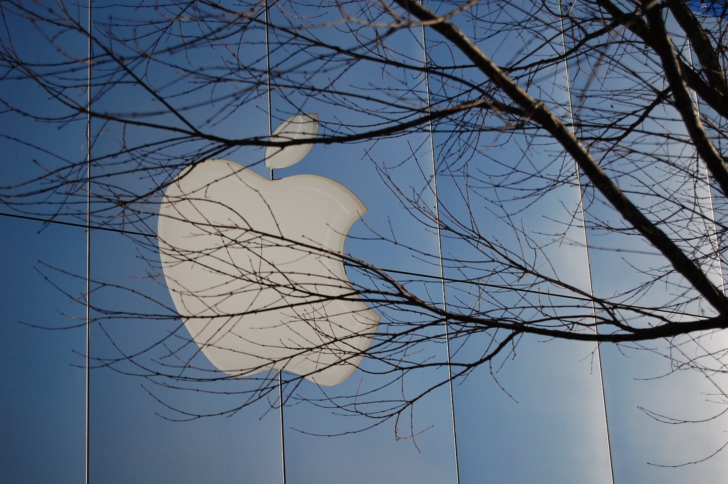 Apple logo on building