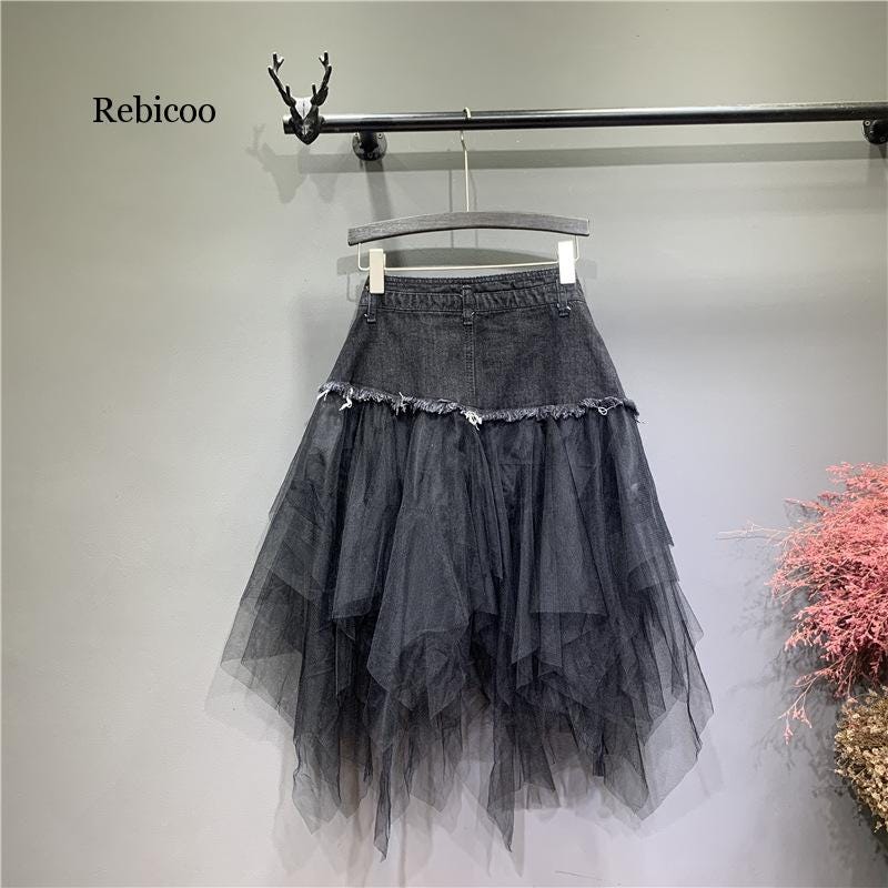 jean skirt with tulle