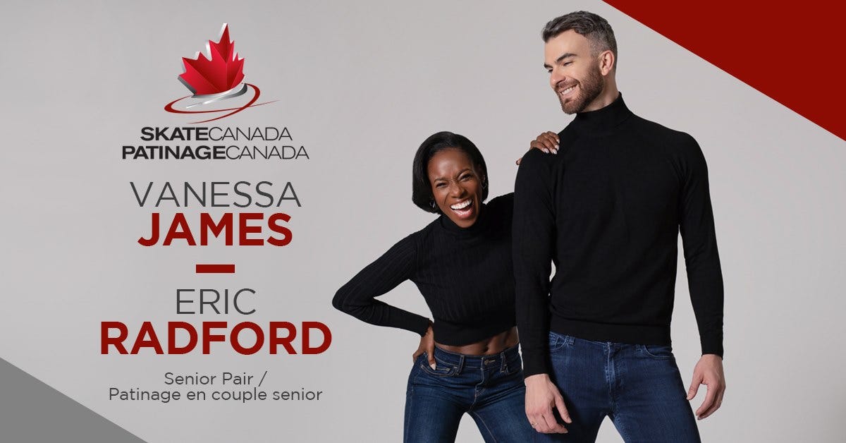 Skate Canada put out this photo of James and Radford to announce the partne...