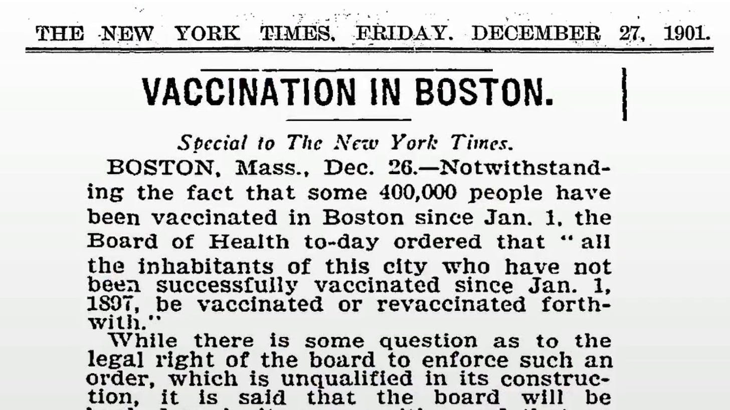 How a vaccine mandate helped defeat small pox at the start of the 20th century