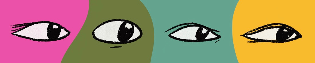 Sketches of eyes in various color blocks. Sketches of eyes in various color blocks.