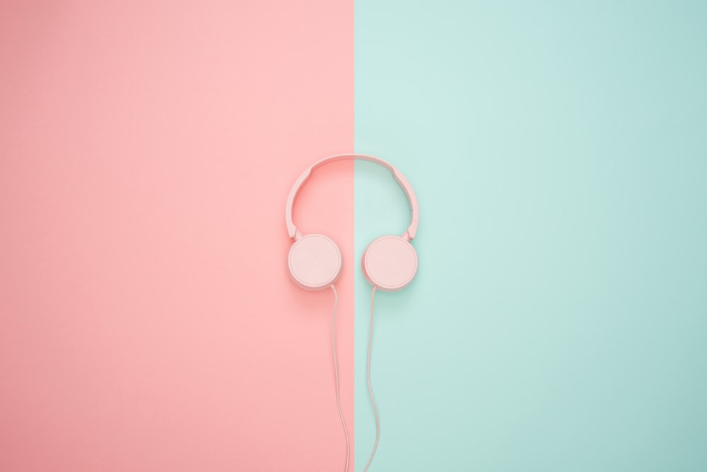 white corded headphones