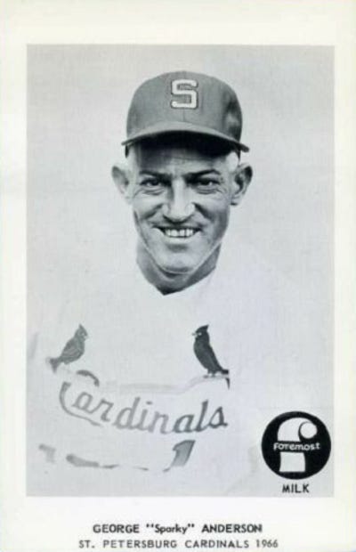 Sparky Anderson 2012 Panini Cooperstown Blue Crystal Collection # 93 Baseball  Card Ltd Ed of 499