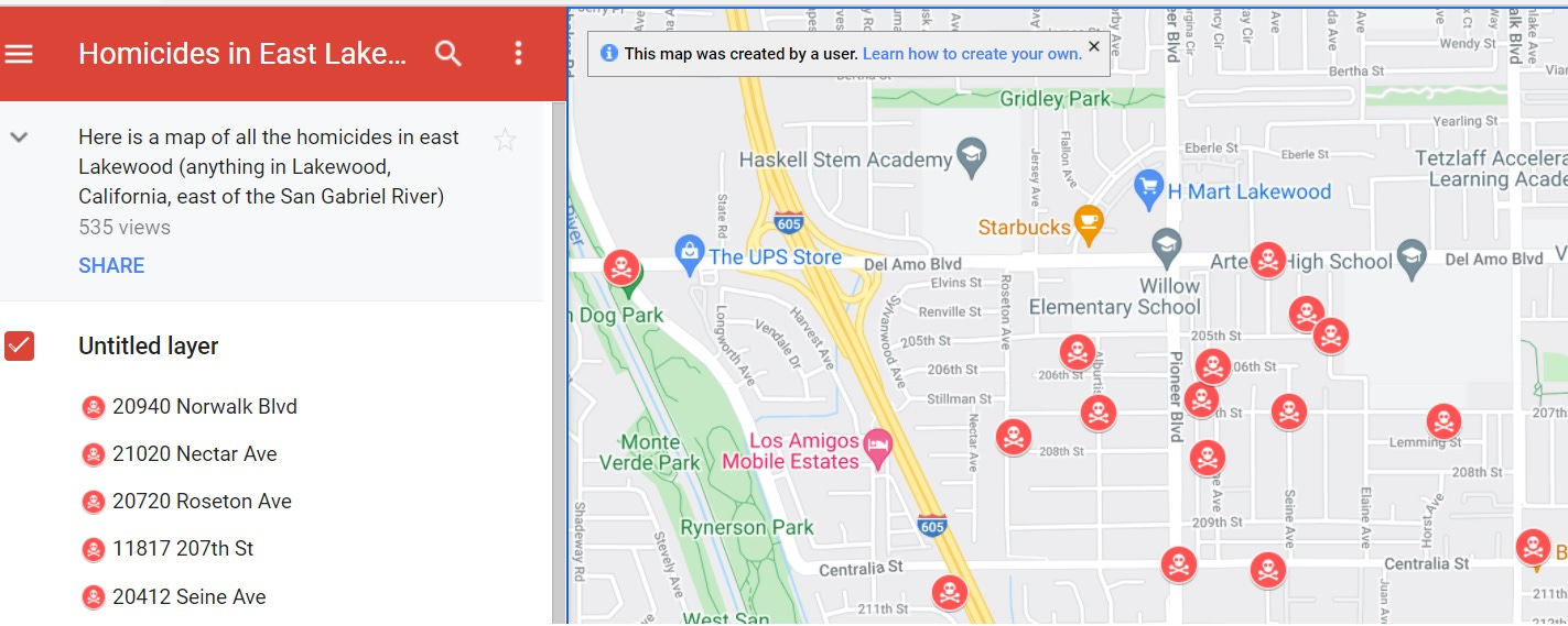 Interactive map E. Lakewood homicides by Brian Maquena