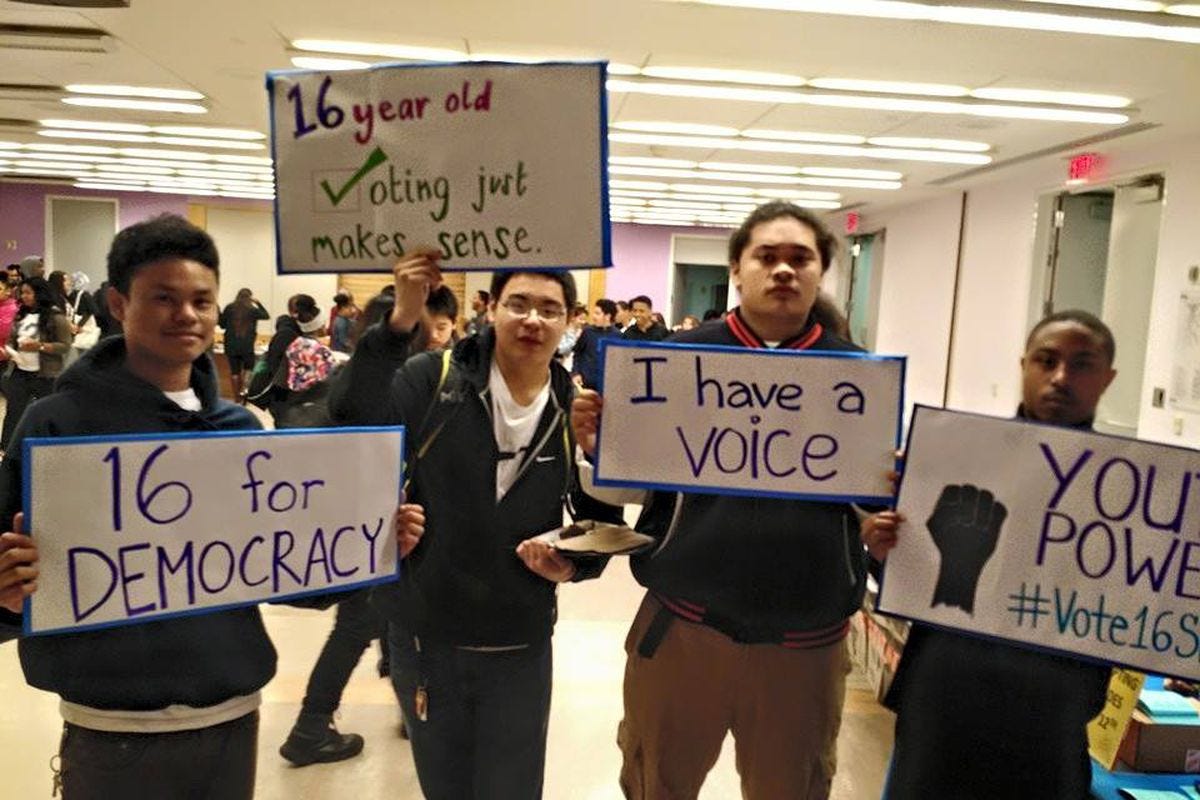Image result for lower voting age to 16