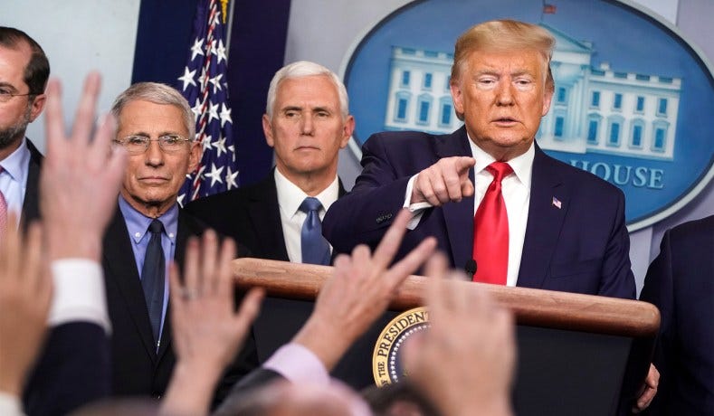 Image result for Trump press conference coronavirus
