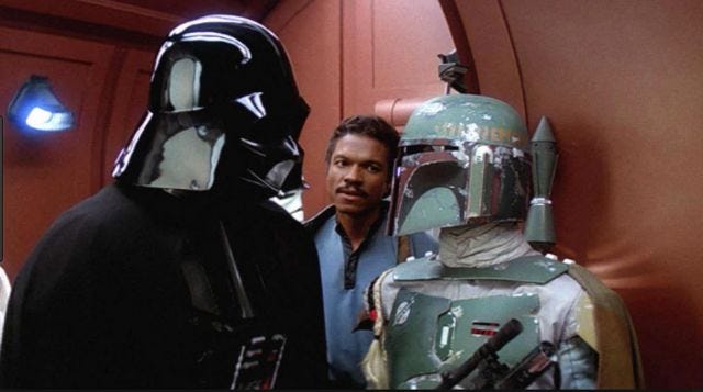 the mask of Darth Vader in Star Wars V : The Empire strikes back ...