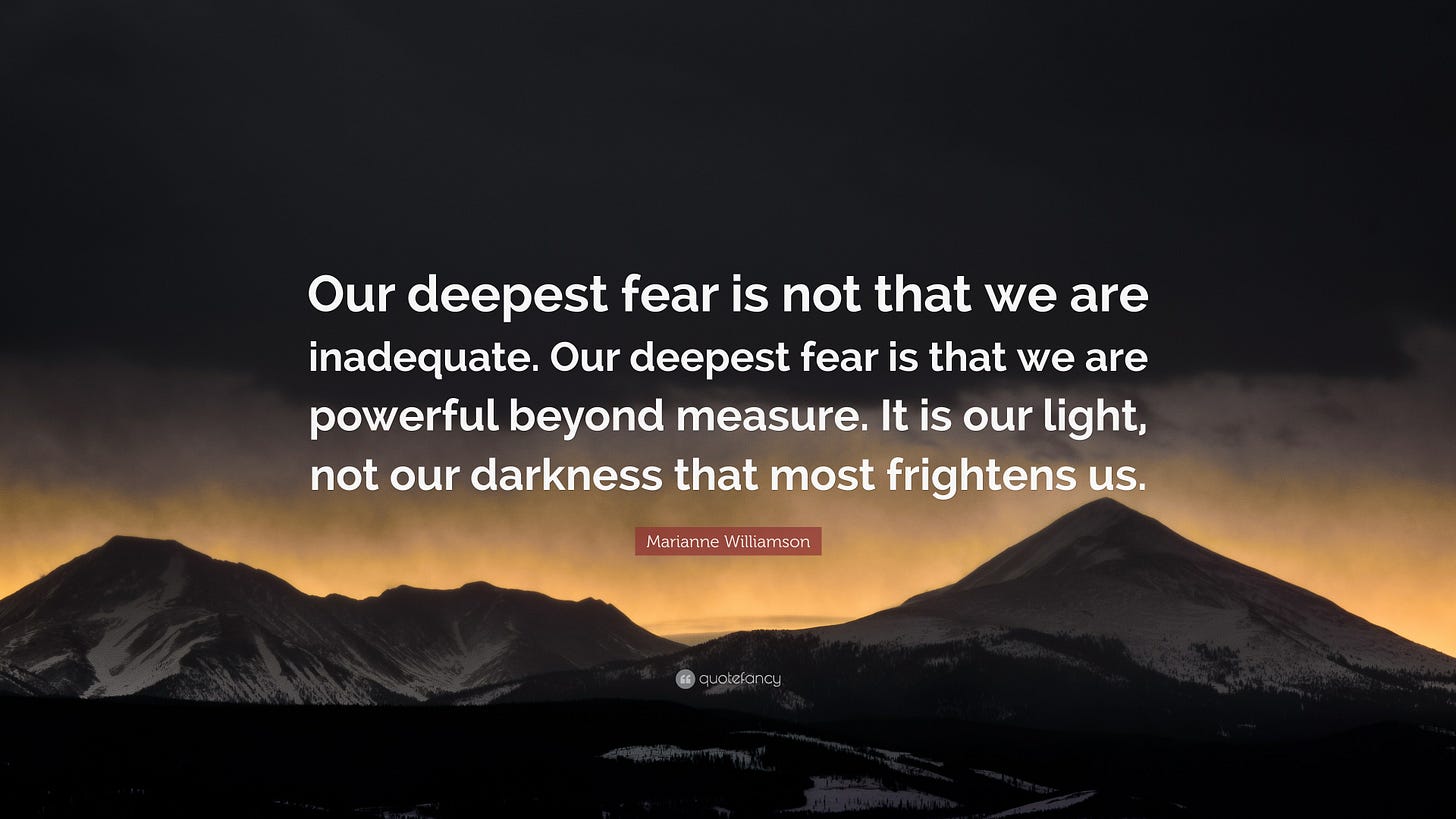 Image result for Marianne williamson we are powerful beyond measure