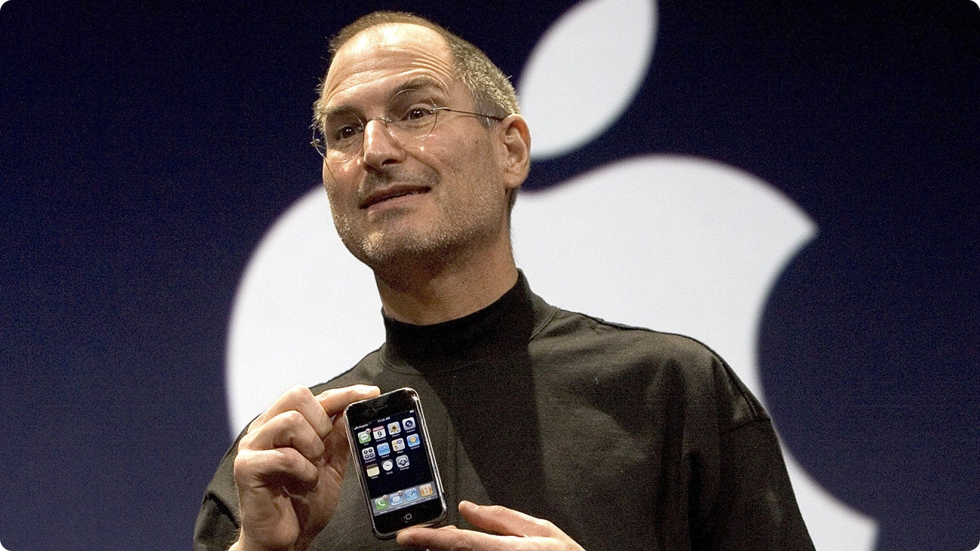 Steve Jobs with the iPhone