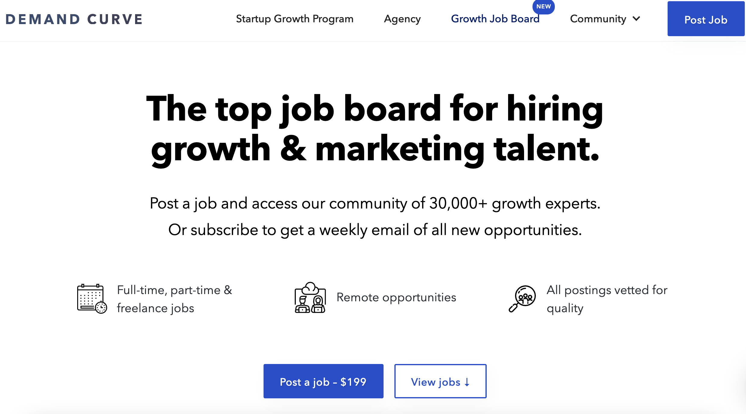 Growth Job Board – Demand Curve