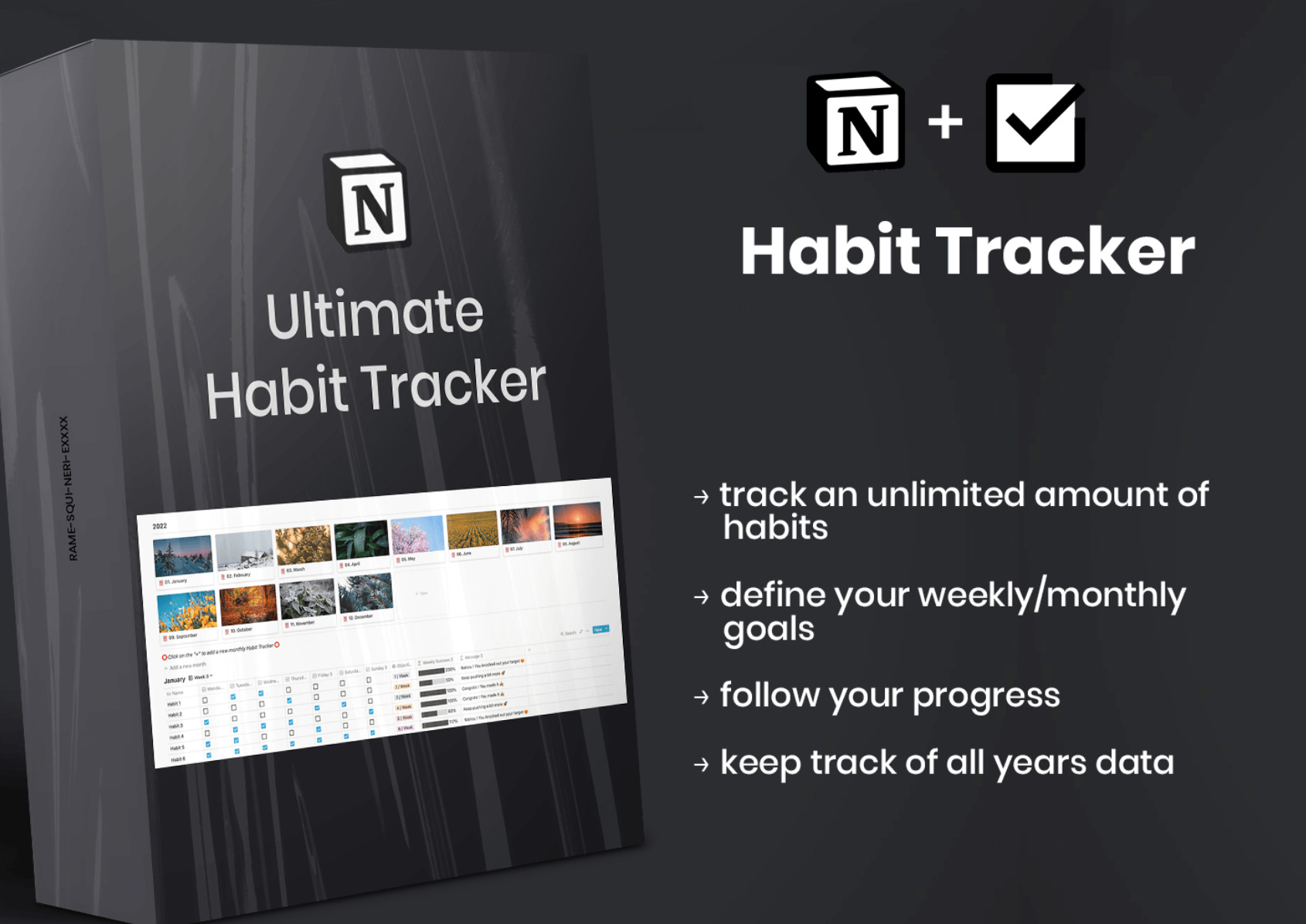 Ultimate Habit Tracker Notion >Template