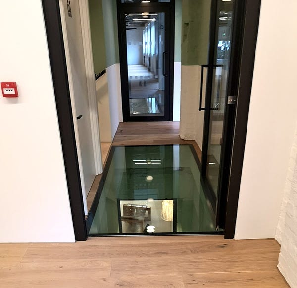 Corridor with a glass floor