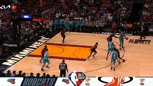 Charlotte Bobcats and the old Heat logo