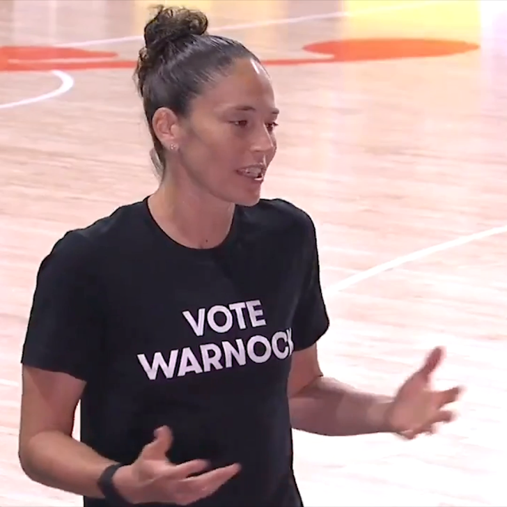 WNBA Players Wear 'Vote Warnock' T-Shirts